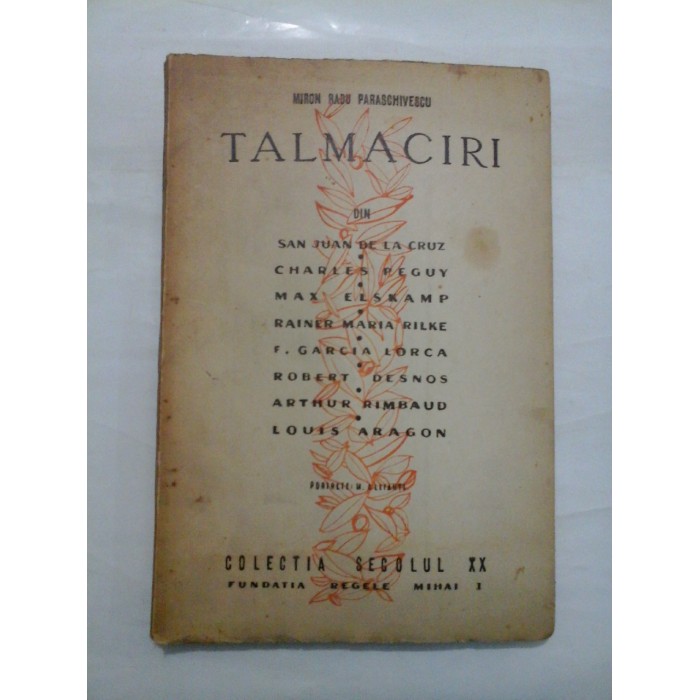 TALMACIRI - MIRON RADU PARASCHIVESCU